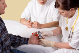 Patient getting a blood test